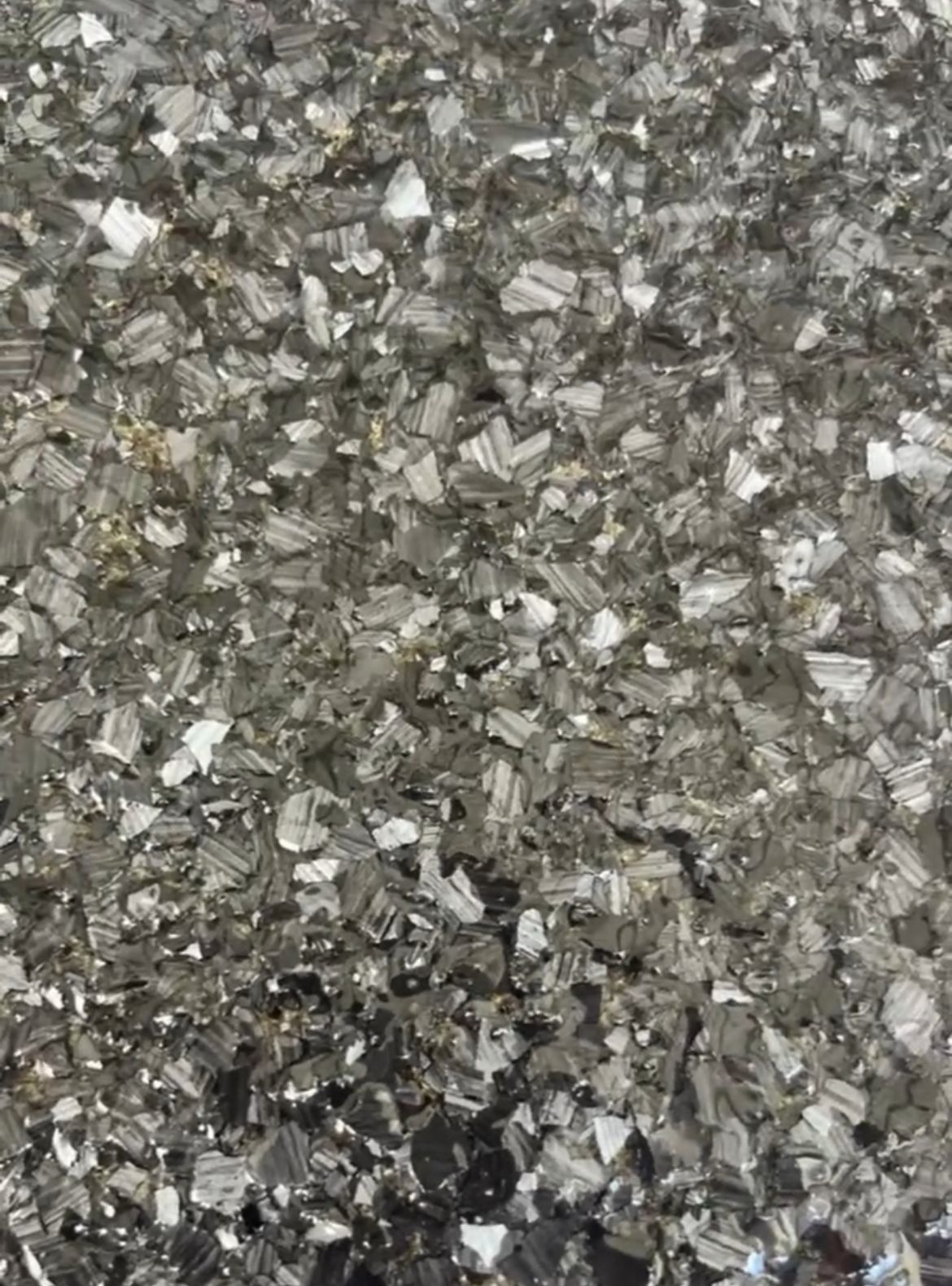 Floor with decorative gray tone flake epoxy system