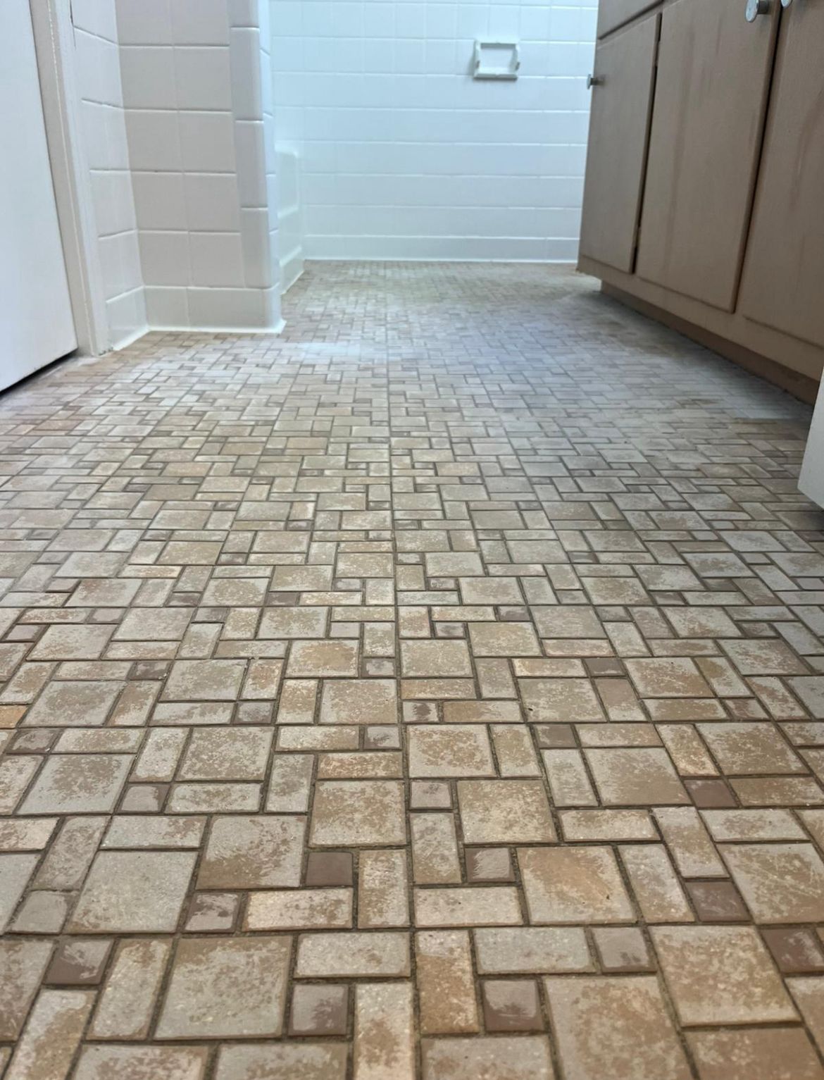 Decorative residential epoxy floor with modern texture